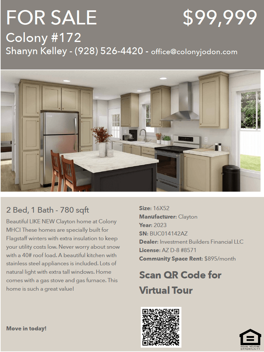 A real estate listing for a home for sale at $99,999.